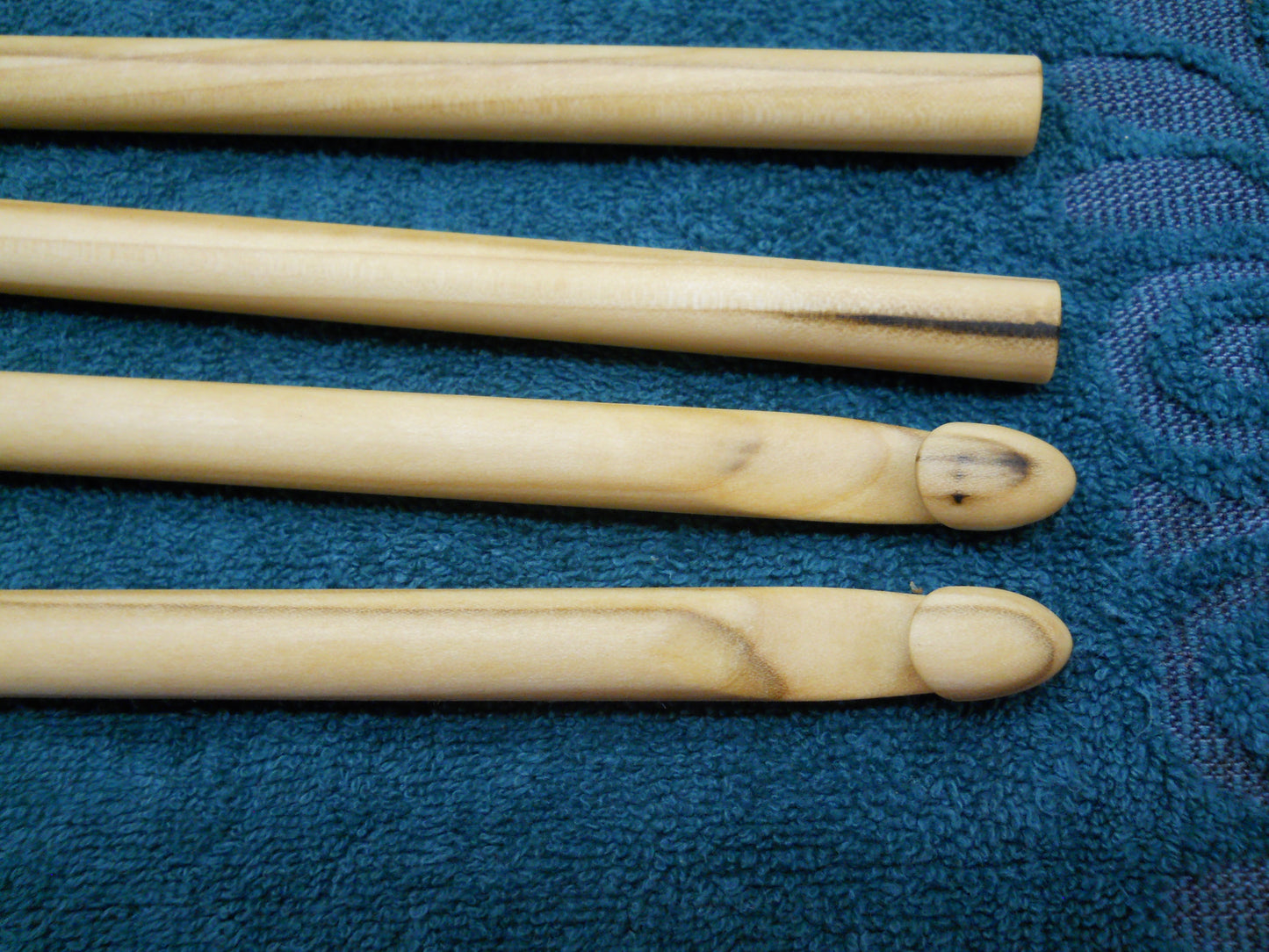 Choose 4 Handmade (Poplar & Maple) Rag Rug Crochet Hooks